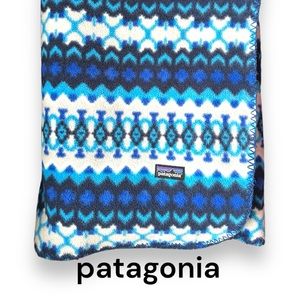 Patagonia Synchilla fleece blanket throw, blue. Vintage!